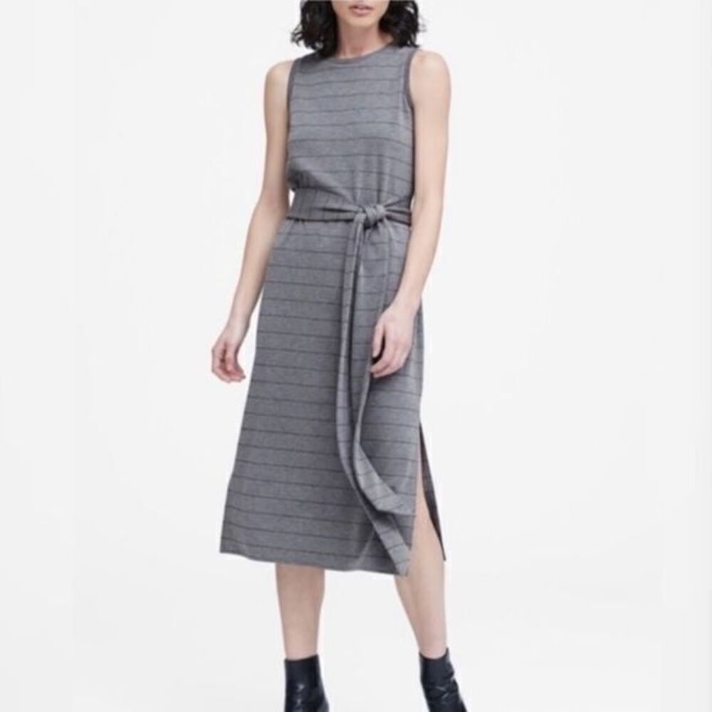 Banana Republic Stripe Ponte Tank Midi Dress
